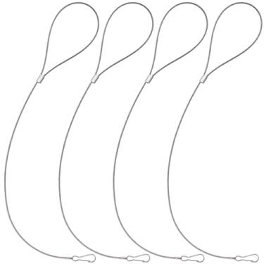 Imagem de HINZIC Pacote com 4 cabos ajustáveis para trinco de portão, cabos de aço inoxidável, fio de abridor de cadeado para cerca de madeira ao ar livre