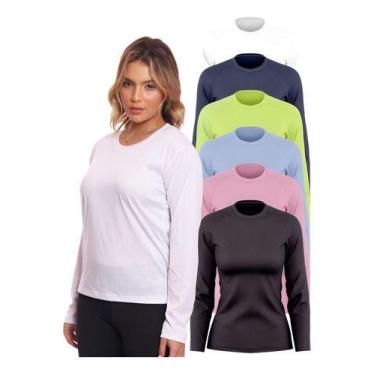 Imagem de Kit 6 Camisas Feminina Camiseta Térmica Proteção Solar Uv - MC Digital