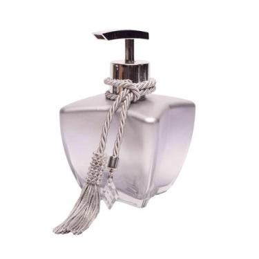Imagem de Vidro Porta Sabonete Degrade Prata Lavabo Enfeite Luxo 280ml - Seven G