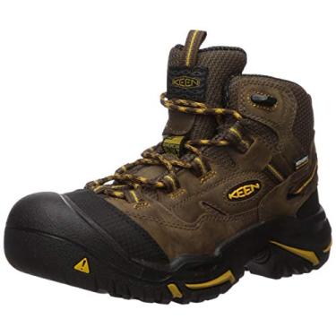 Imagem de KEEN Utility Braddock Bota masculina de trabalho impermeável com bico de aço de altura média, Cascade marrom/verde oliva, 7