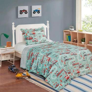 Imagem de Cobre Leito Colcha Teen Patchwork Solteiro feminino Infantil Menina Du