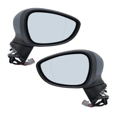 Imagem de Conjunto de espelho retrovisor de porta de 6 fios com primer aquecido, espelhos retrovisores laterais, acessórios para carro, compatível com Ford Fiesta MK7 2013-2017(1 pair)