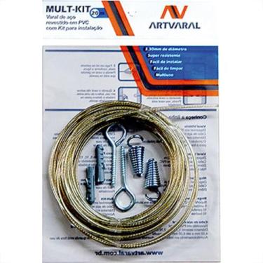 Imagem de Varal De Aco Multi 20Mt 3,30Mm C/Kit - ART VARAL