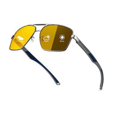 Imagem de FEISEDY Óculos de sol fotocromáticos polarizados para homens e mulheres, óculos de segurança para dirigir dia e noite B4144