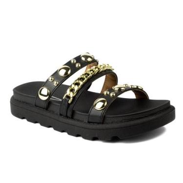 Imagem de Sandália Vizzano Papete Feminina Tiras Tendência Moda 6510, Preto, 36