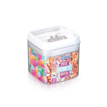 Imagem de Pote hermético acrílico quadrado pequeno 1,1 litros