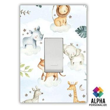 Imagem de Adesivo para Interruptor de Luz Safari Infantil Tomada Espelho - Perso