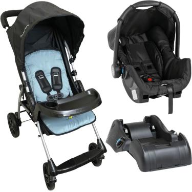 Imagem de Carrinho de Bebe com Bebe Conforto e Base Galzerano Romano Blue