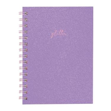 Imagem de Caderno Feminino 100 Fls Solid Glitter Lilás 14x20