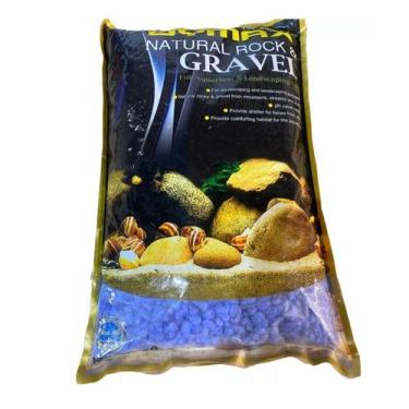 Imagem de Cascalho Colorido Azul Para Aquário E Dymax 4kg