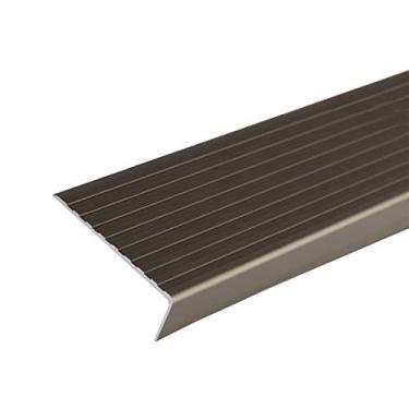 Imagem de 2 peças tiras de limiar 1 m longo em forma de L escada de alumínio antiderrapante nariz 75 x 25 mm perfil de escada borda de escada antiderrapante nariz de borda de escada (champanhe 7,5 x 2,5 x 100