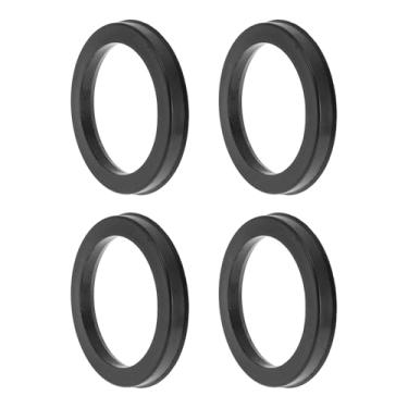 Imagem de INFINAUTO Anéis centralizados de cubo de roda de carro de 87,1 mm a 66,1 mm rodas de policarbonato preto eixo central amortecedor Hubrings 4 peças
