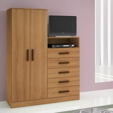 Imagem de Guarda-Roupa Armário Roupeiro Cômoda Quarto Solteiro Cinamomo