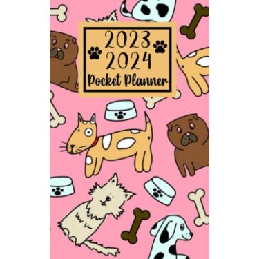 Imagem de 2023 2024 pocket planner For Purse Dog Lovers: 2 year Pocket Calendar January 2023 to December 2024 | 24 Months Monthly Planner & Organizer For Purse ... with Federal Holidays | Cute Dogs Pattern