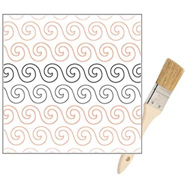 Imagem de Rolo de papel com padrão de pantógrafos acolchoados – para máquinas de acolchoar Longarm – Design fácil de redemoinhos pantógrafo de colcha – conjunto inclui quilters de braço longo, trilhos de