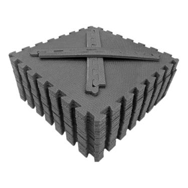 Imagem de Tatame Tapete Eva Emborrachado Infantil 50cmx50cmx10mm 4 Un (Preto)