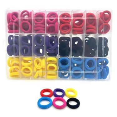 Imagem de 288 laços de cabelo de bebê, laços de cabelo de algodão sem costura, sem danos, faixas de cabelo pequenas multicoloridas para meninas e crianças, suportes elásticos de rabo de cavalo de cabelo macio