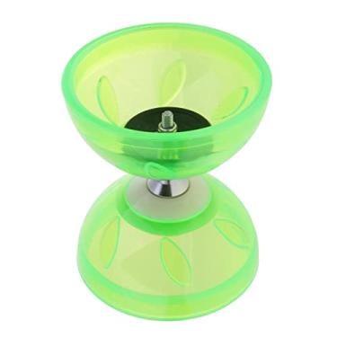 Imagem de Generic Conjunto de Diabolo de Rolamento Triplo Premium com Palitos de Mão de Metal, verde, 10,5cm