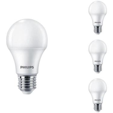 Imagem de 4 Lâmpadas Led Bulbo 9w Philips Bivolt E27 6500k 806lm, Branca, 9W