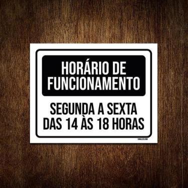 Imagem de Kit 5 Placas - Horário Funcionamento - Sinalizo.Com