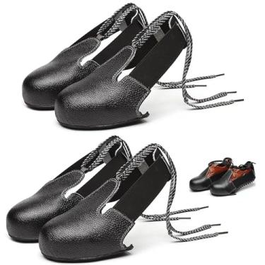 Imagem de ziyue 2 pares de protetores de dedo de aço para homens e mulheres, protetores de dedo do pé antiquebra, sem deslizamento para segurança no trabalho (2 pares)