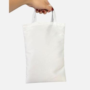 Imagem de Kit 50 Sacola branca - Lisa para sublimação 22x28cm - Tactel - T2Click