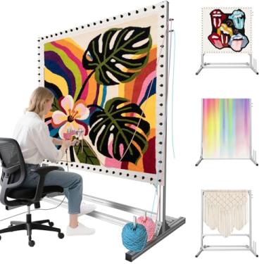 Imagem de Kerty Moldura de tufos de tapete, kit de moldura de tufos de metal de alumínio para fabricação de tapetes, um suporte de pano de tufos mais seguro para iniciantes e amantes de tufos (177 cm)