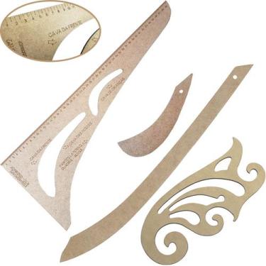 Imagem de Jogo 04 Réguas Corte Costura Curva Francesa Cavas Decotes N2 - LAPIDAR