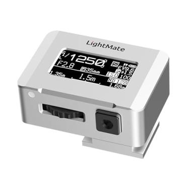 Imagem de Medidor de luz LightMate Lite 2R, tela OLED grande de 2,4 cm, ultracompacta de 35 g, bateria recarregável de 20 horas, medidor de luz de alta precisão para filme, câmeras Leica, prata metálica