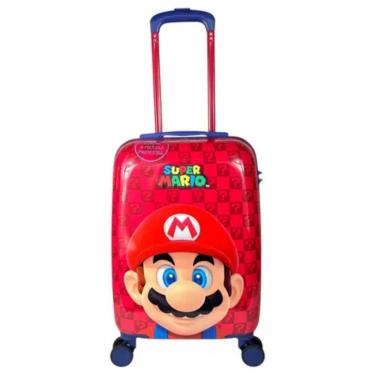 Imagem de Malinha Mala Escolar Infantil Bordo Super Mario Giratória