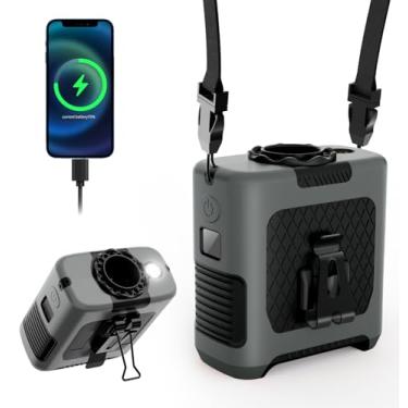 Imagem de Minlebao Ventilador portátil recarregável de 10000 mAh, clipe de cintura com fluxo de ar de 5 velocidades de 16000 RPM, ventilador de pescoço pendurado com as mãos livres até 55 horas de tempo de