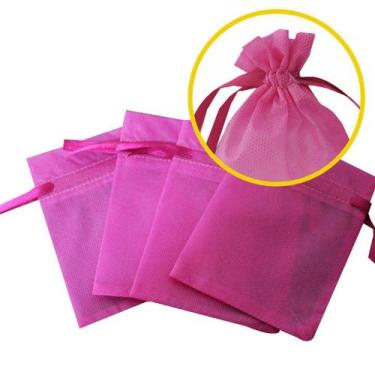 Imagem de 50 Saquinhos TNT 8x12 com Fita Cetim Bilateral Pink - Upontocom