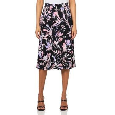 Imagem de Kasper Saia rodada feminina estampada Ity Midi, Preto Multi, GG