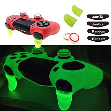 Imagem de Ps4 Capa de silicone para controle de pele que brilha no escuro capa protetora para controle PS4/slim/Pro Dualshock 4 (vermelho brilhante)