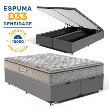Imagem de Cama Box Baú com Colchão de Espuma D33 Probel ProEvidence Plus Super K