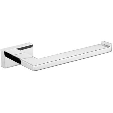 Imagem de Conjunto de banheiro redondo dourado escovado – Suporte para papel higiênico de aço inoxidável, barra para toalhas, ganchos para roupão – Montagem na parede, 3 peças, suporte para papel cromado