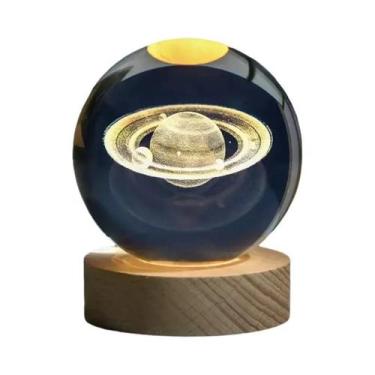 Imagem de Lâmpada Planetária De Cristal 3D Galaxy Night Light Lâmpada De Cabecei