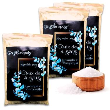 Imagem de 3x 1kg Escalda Pés Premium 4 Sais Himalaia Epsom Marinho Quântico Compre 2 Ganhe 1!