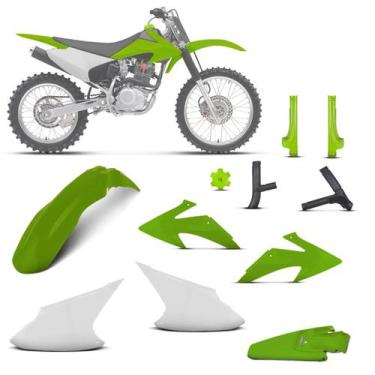 Imagem de Kit plástico crf 230f 2008 à 2014 lateral branca 4 itens (kit plástico