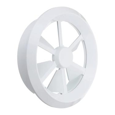 Imagem de PATIKIL Saída de ar rotativa redonda de 30,5 cm, capa de grade de difusor de teto com lâmina ajustável ABS Louver Soffit Vent para Airport Station Cinema Central HVAC Ar Condicionado