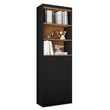 Imagem de Estante Organizadora Multiuso com Mini Estante para Livros e Livreiro de Aço - Estante para Ambientes Elegantes(preto)