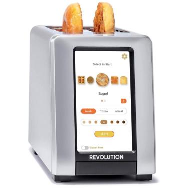 Imagem de Torradeira Elétrica Multifunções 2 Fatias com Tela LCD e Aço Inoxidável, Branca, 110v, REVOLUTION R270, Branco