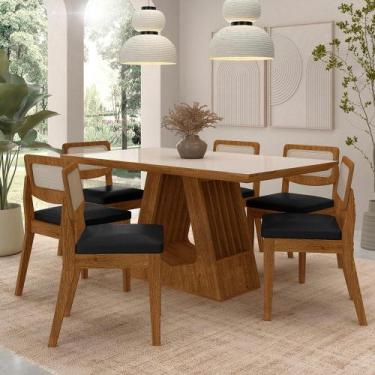 Imagem de Mesa Santiago Com 6 Cadeiras Sextavada Frei/off/material sintético Pre