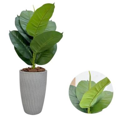 Imagem de Ficus Lyrata Artificial Com Vaso Ondulado Cone Casa Jardim - PlantaImp