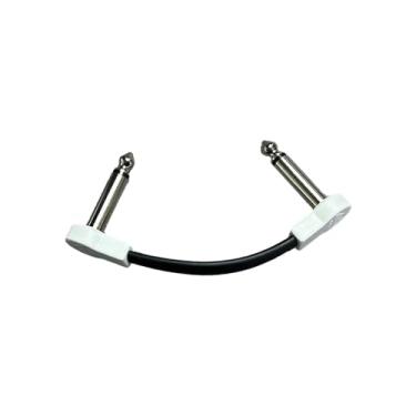 Imagem de MERIGLARE Cabo de Guitarra para Pedais, Conector Macho 1/4 Polegada ângulo Reto, 10cm Branco