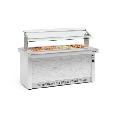 Imagem de Buffet Quente 6 Cubas Gbta140 Gelopar 6gns Branco E Mármore 220v