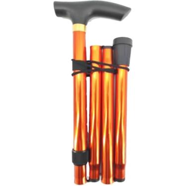 Imagem de Bengala Para Idosos Bengala Para Mulheres E Homens Retrátil Seção Dobrável Bengala De Trekking Ao Ar Livre Prática Bengala Dobrável Para Auxiliares De Viagem, Orange