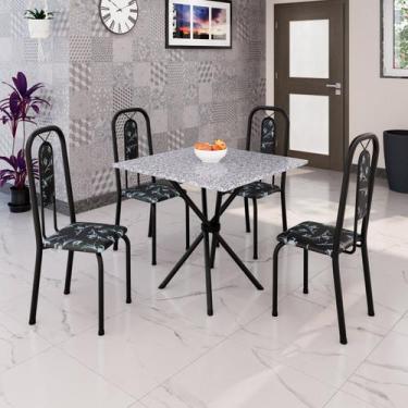 Imagem de Conjunto para Sala de Jantar com 4 Cadeiras Lívia Preto - Soma Móveis