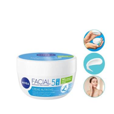 Imagem de Creme Hidratante Facial 5 em 1 Nutritivo Não Oleoso 100g Nívea, Sem fr