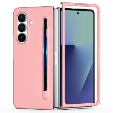 Imagem de YSLBWLE Capa para Samsung Galaxy Z Fold 7 com caneta S, capa de telefone fina e de proteção de nível militar, capa protetora à prova de choque de PC rígido (rosa) 30-zfold7-04
